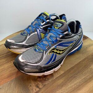 Saucony Mens Omni 12 20206-2 Size 10 Shoes Silver Blue Yellow